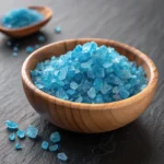 Blue salt for men - premium Persian blue salt crystals in wooden bowl