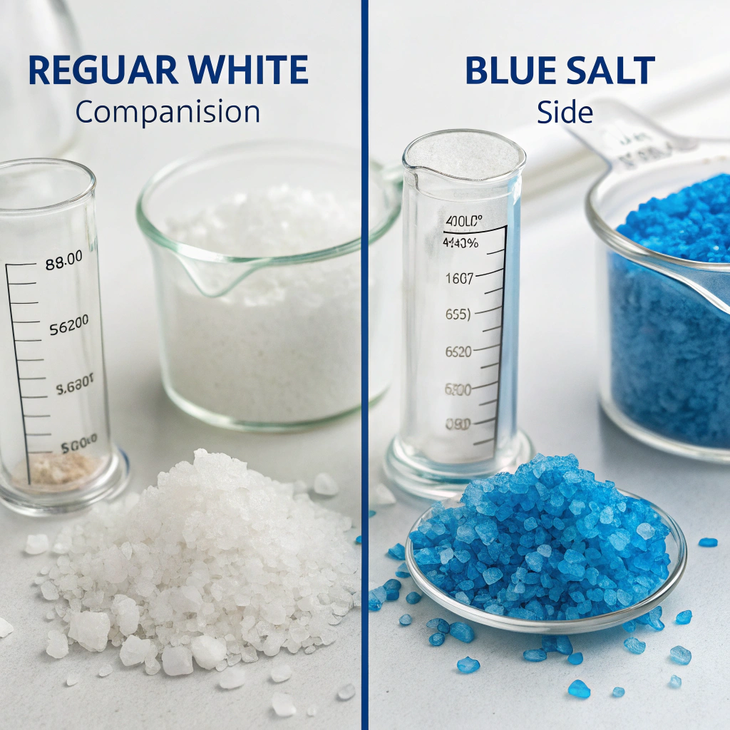 Blue salt vs regular salt comparison for men's health benefits